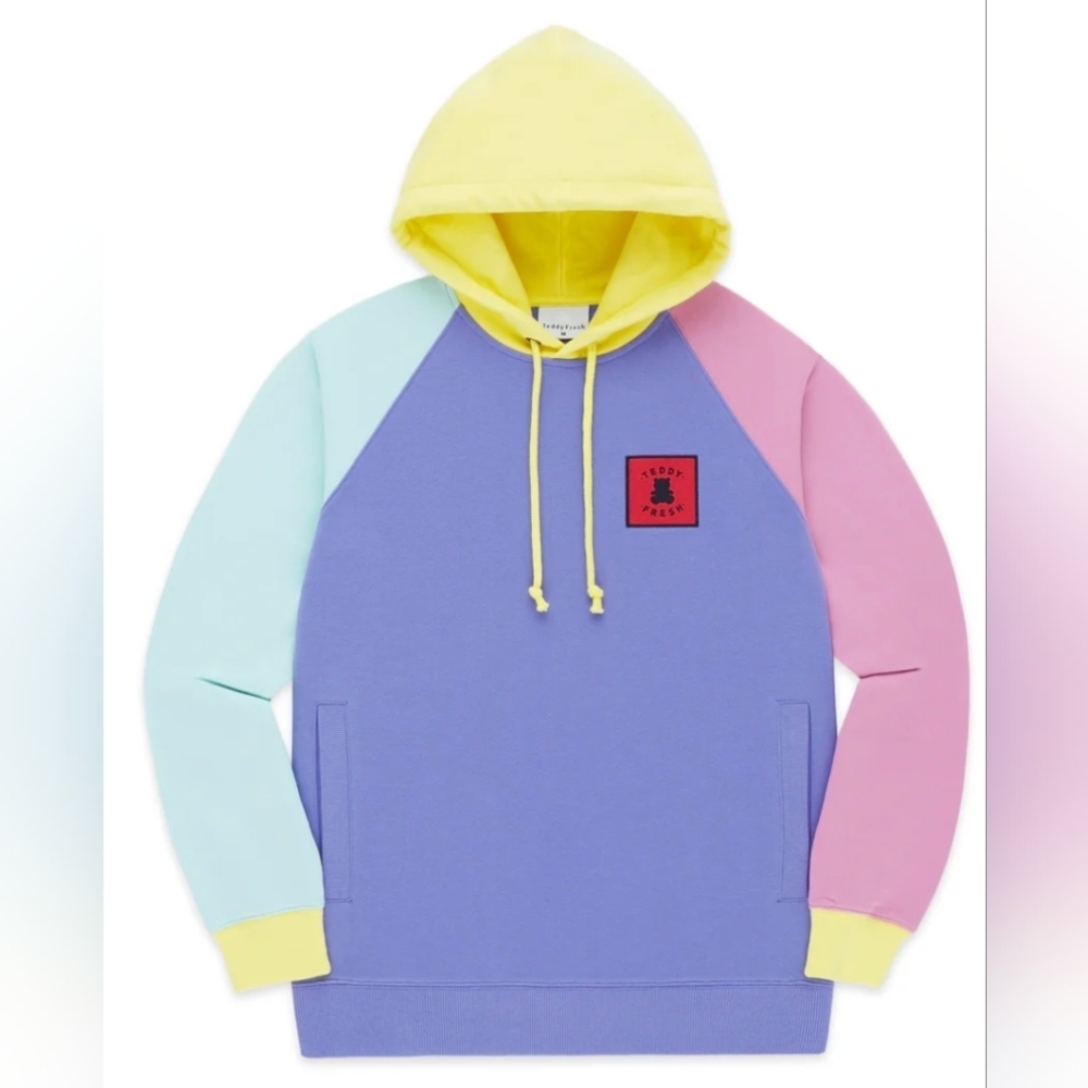 Teddy Fresh Color Block Hoodie 2.0 Size Small Hooded Sweatshirt Raglan Sleeve
